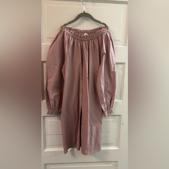 Doen Dresses & Skirts - Doen Dusty Rose Gathered Yoke Long Sleeve Dress